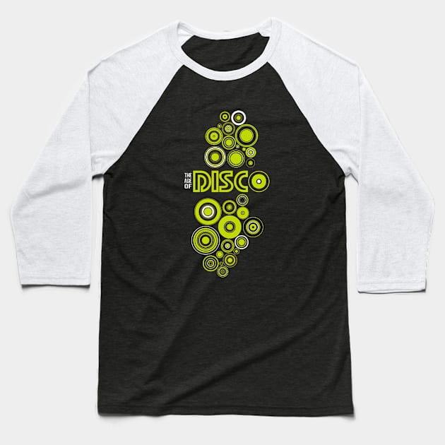 Disco lime Baseball T-Shirt by HelenaCooper